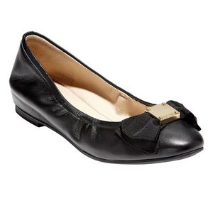 Cole Haan Black Tali Soft Bow Ballet Flats NWT size 6